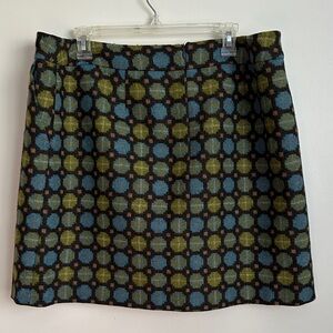 Boden Multicolor Geometric Mini Skirt